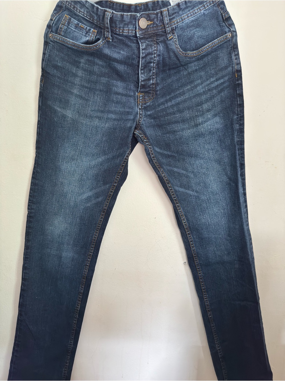 Denim&Co Men's Skinny Jeans in Indigo Blue Wash